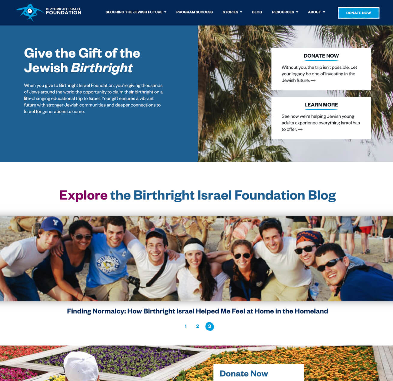 Birthright Israel Foundation Cause Highlighted on Website