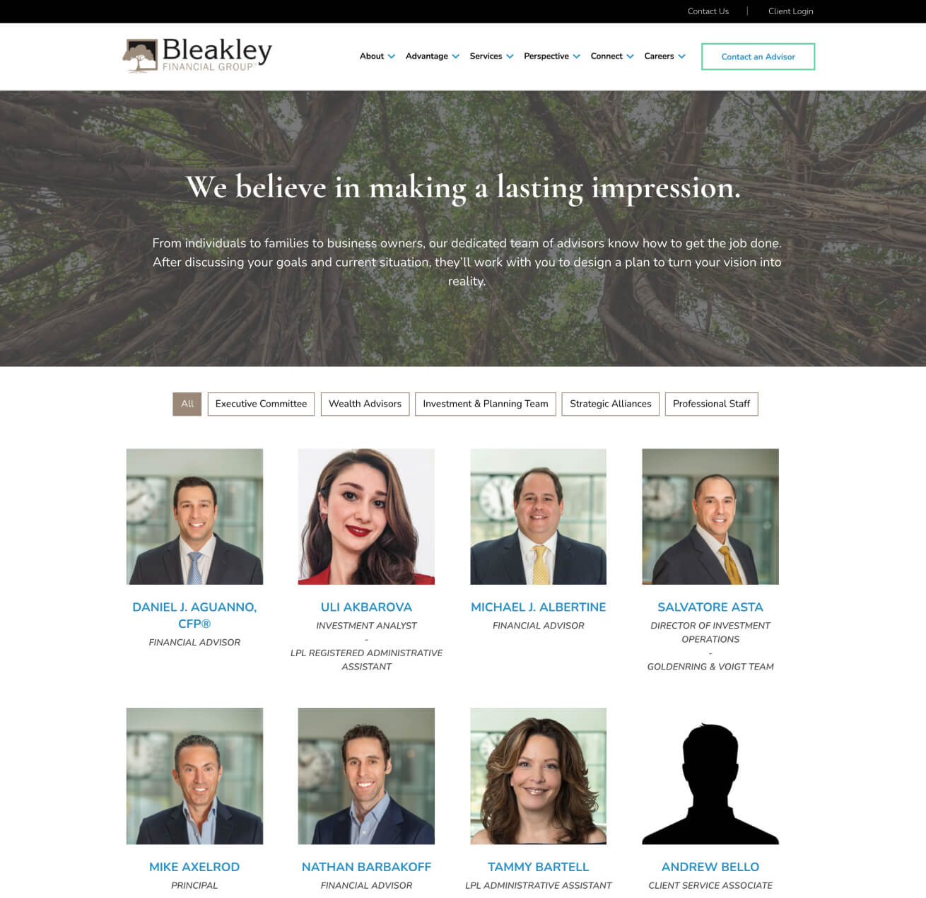 Bleakley Financial Employee Directory Page