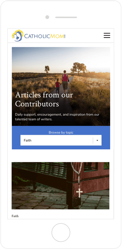 CatholicMom Content Hub - Mobile