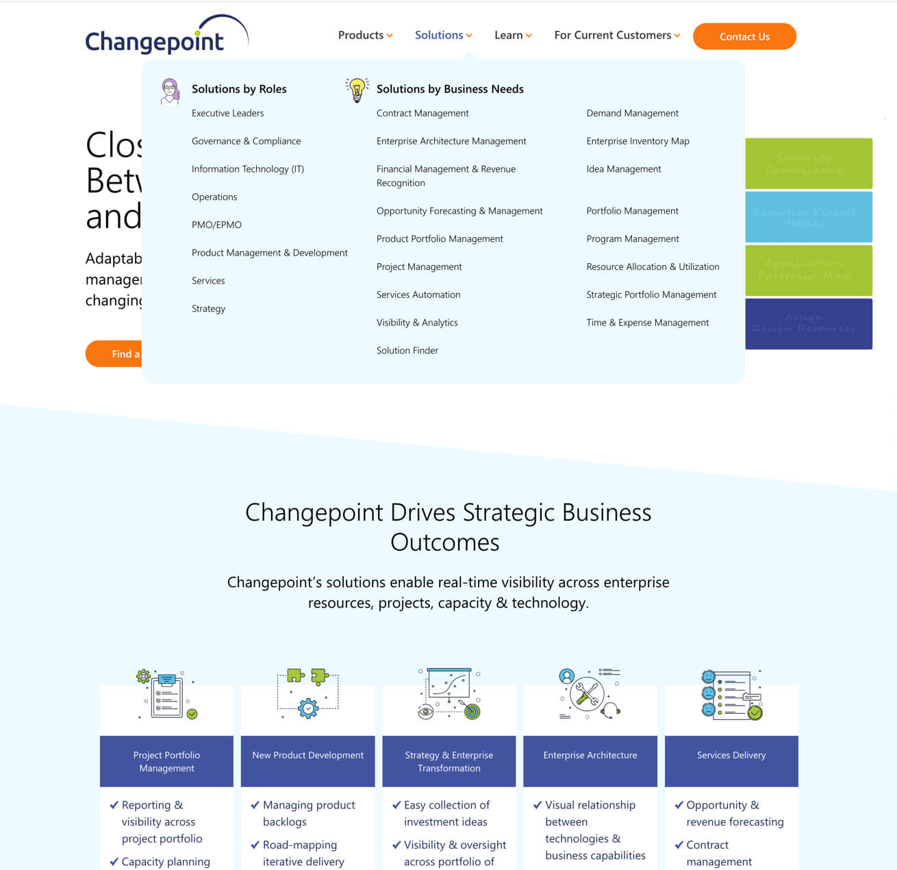 Changepoint website UX