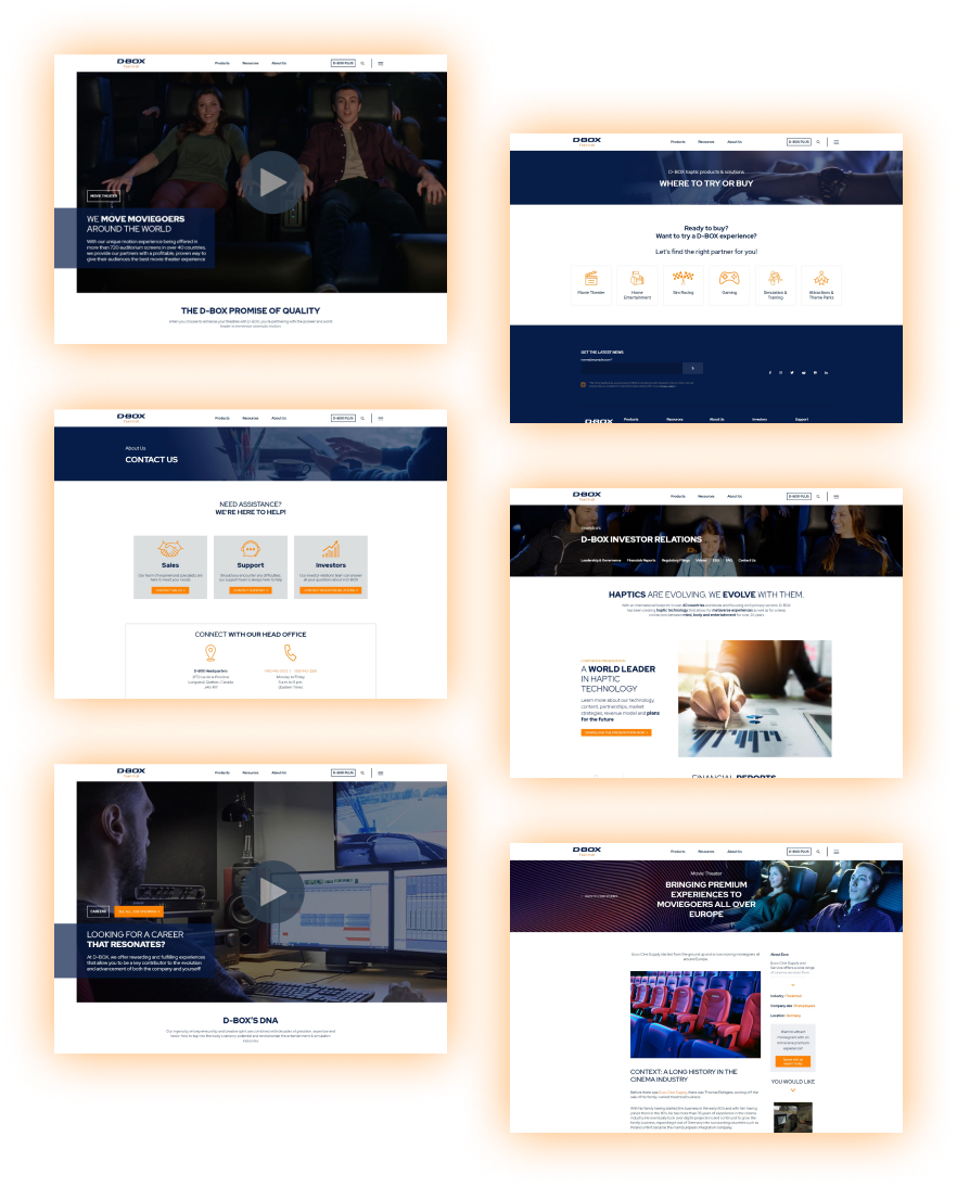 website screenshots collage