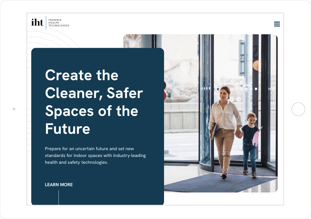 Invisible Health Technologies Website Tablet View