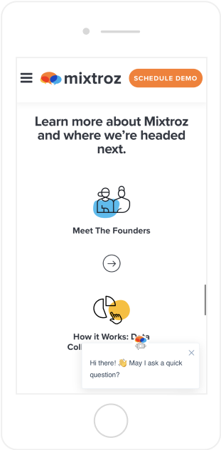 mixtroz website design mobile view