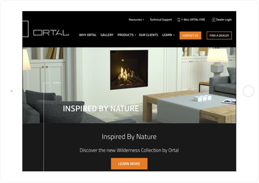 Ortal Heat Website Tablet View