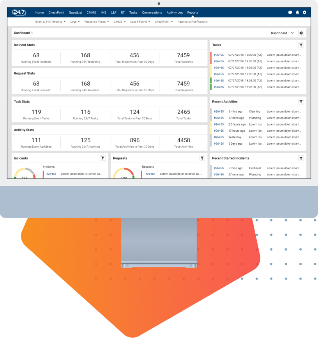 SaaS Product Screenshots on 24/7 Software's Website