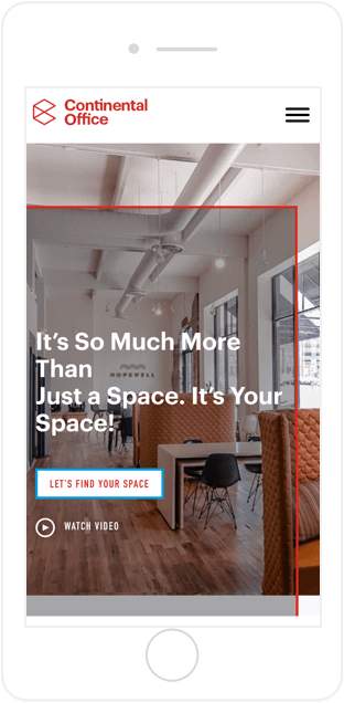 Continental Office website mobile view