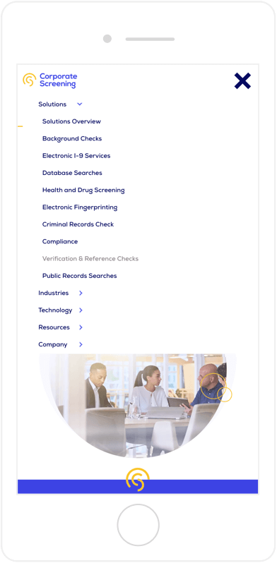 Corporate Screening Navigation on Mobile
