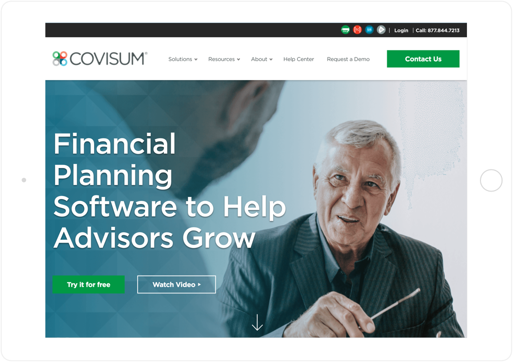 Covisum Website Tablet View