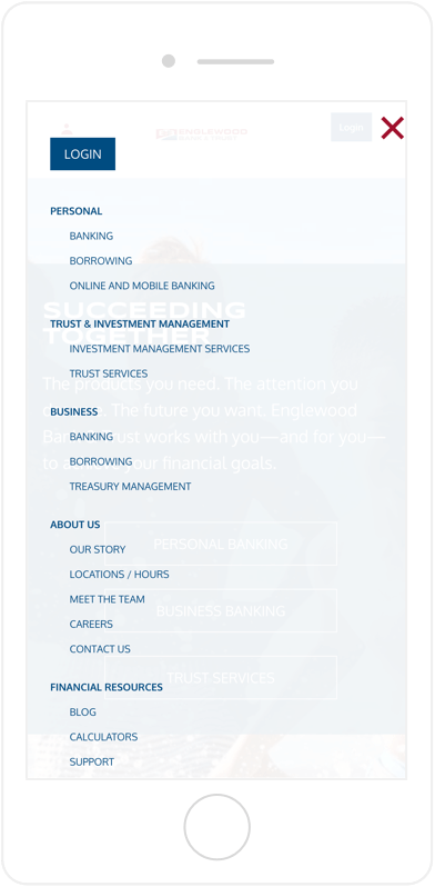 Crews Bank Corp Menu Nav Mobile View