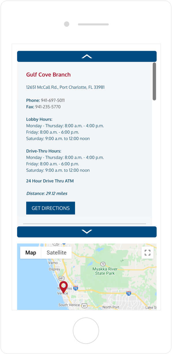 Crews Bank Corp Interactive Map Mobile View 2