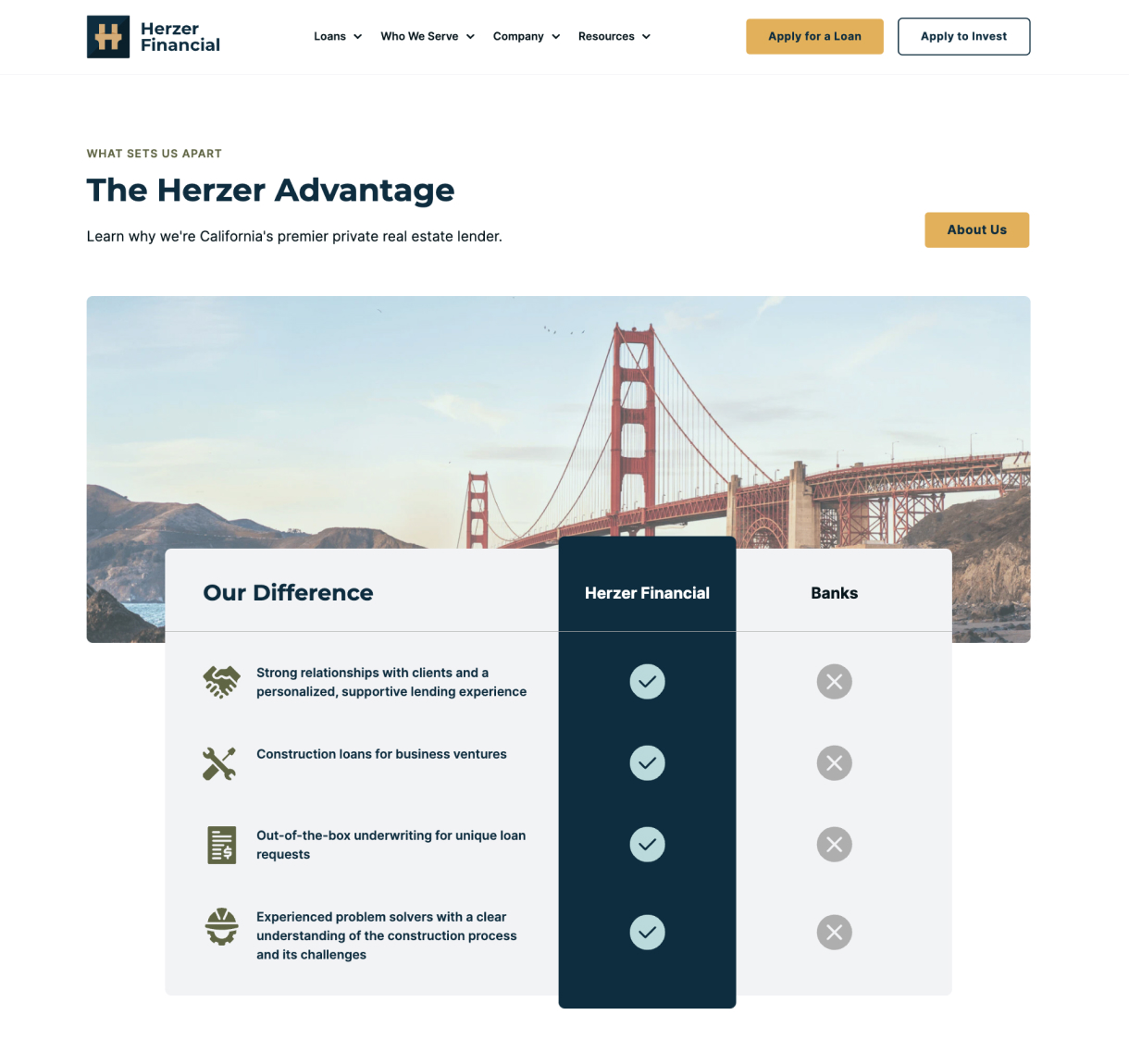 Herzer Financial's new modern color scheme