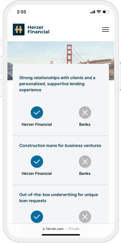 Herzer Financial's eye-catching iconography