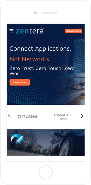 Zentera website on mobile