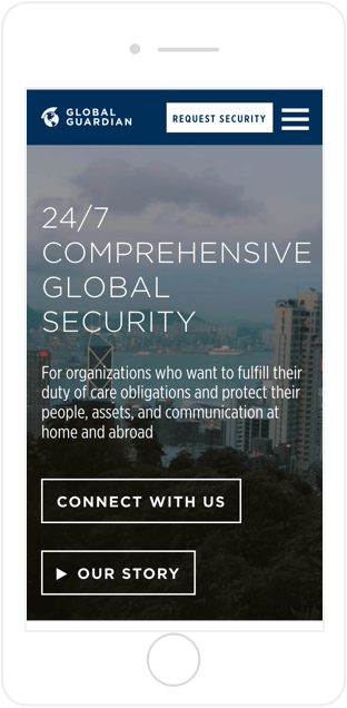 Global Guardian Website on Mobile