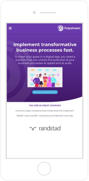 Pulpstream Website Mobile View