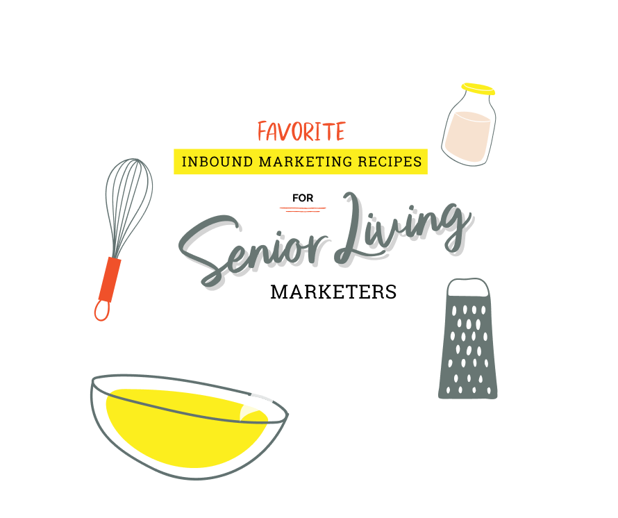 illustration of favorite marketing recipes with whisk, shredder, and bowl