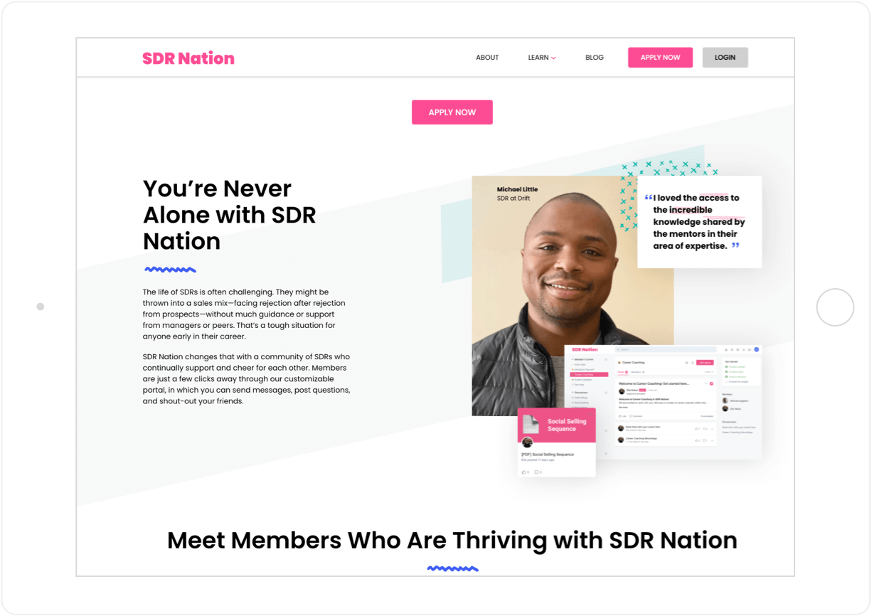 Interactive Homepage on SDR Nation