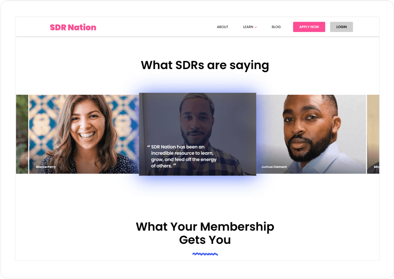 Social Proof on SDR Nation Website