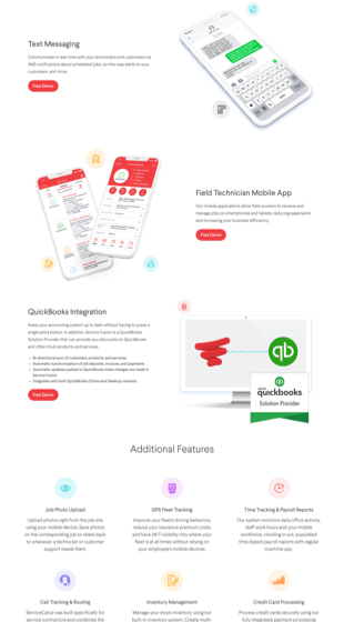 Service Fusion product screenshots