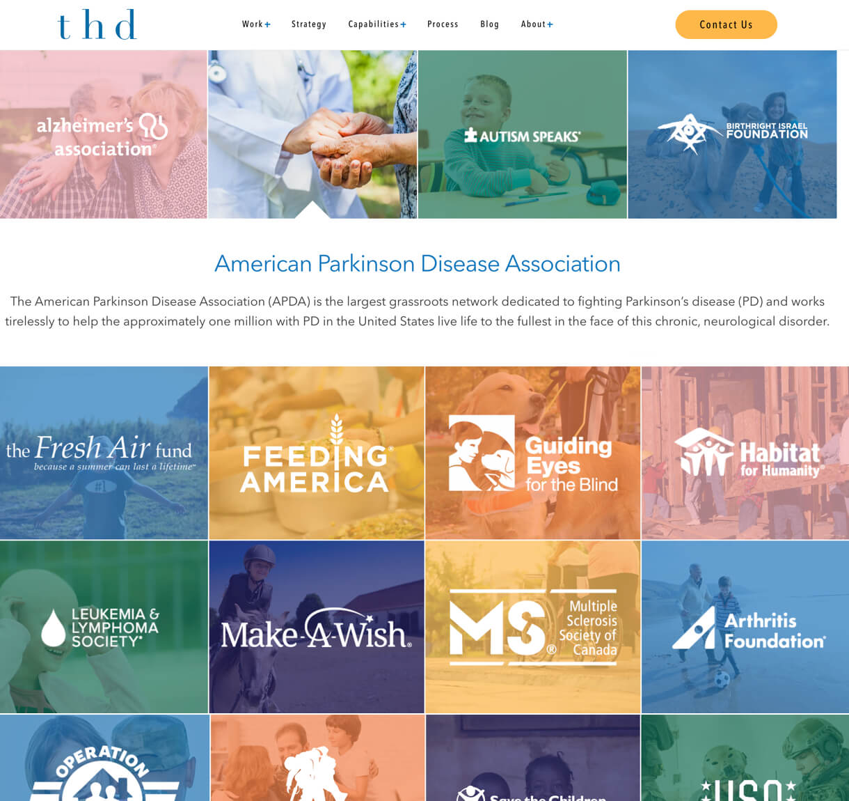 THD homepage on desktop