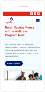 TargetCare Website Mobile View