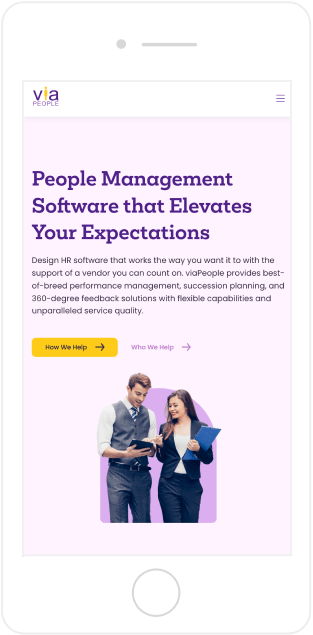 viaPeople website design mobile view