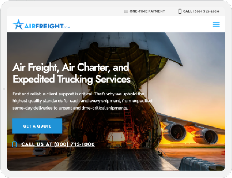 AirFreight SmartBug Media web redesign