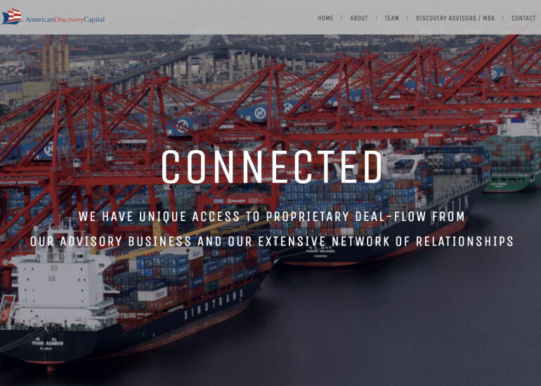 Old website design for American Discovery Capital