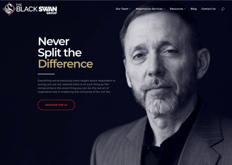 Old website design for BlackSwan