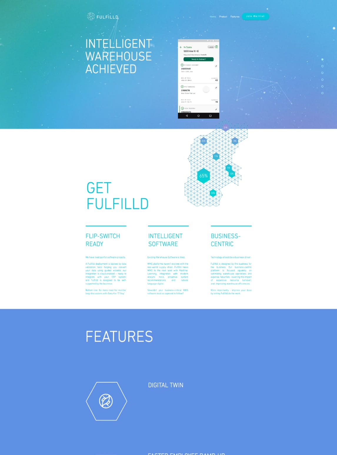 screenshot of fulfilld before redesign