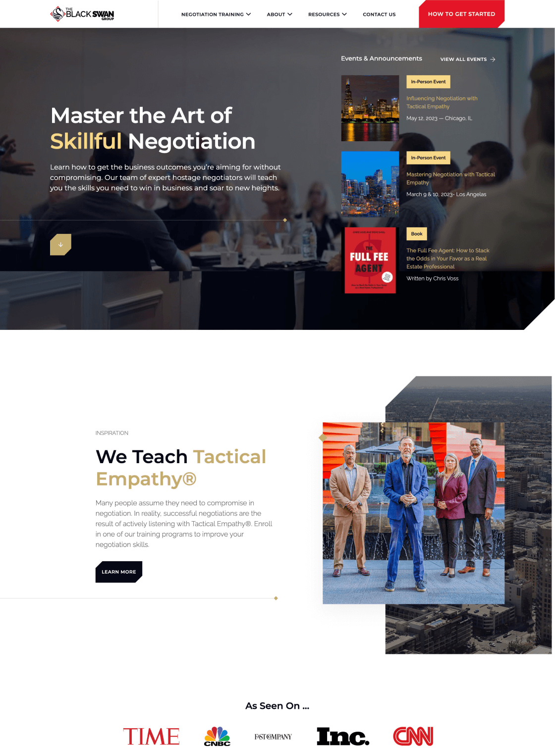 Black Swan Group web design with smartbug media desktop