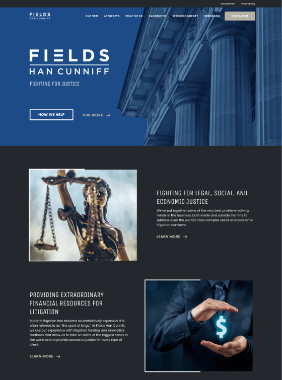 Fields PLLC Law Firm Desktop View