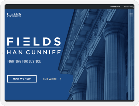 Fields PLLC Law Firm Tablet View