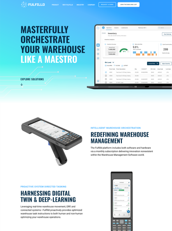  Fulfilld website design desktop view