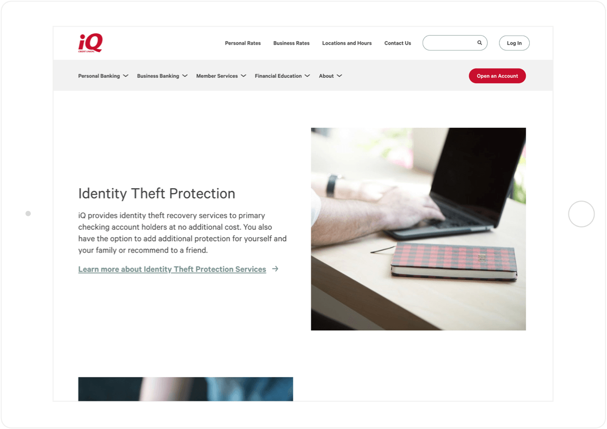 iQ Credit Union tablet