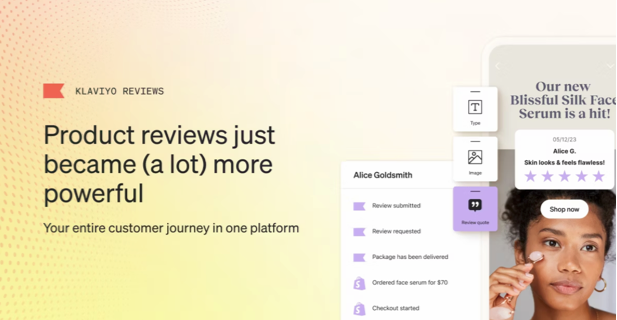 Klaviyo product reviews