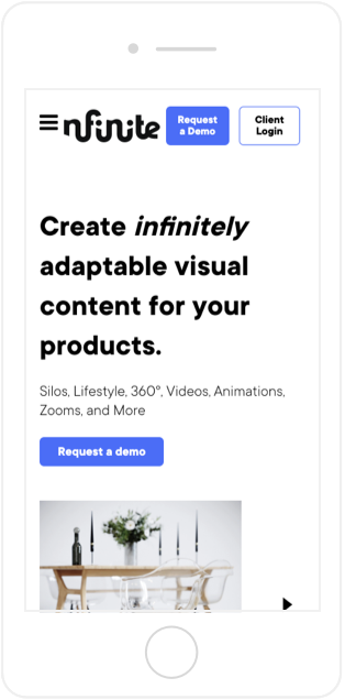 nfinite website design mobile view