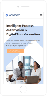 octacom website design mobile view