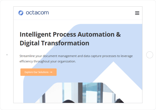 octacom website design tablet view