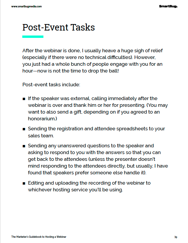 post event checklist